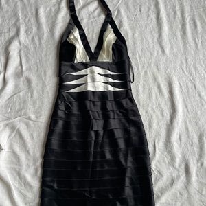 BCBG MaxAzria - Formal Cocktail Dress - Black / White - Sz 0